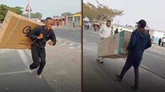 Source: © Swisherpost  Rioters linked to the Cape Town taxi strike were caught on camera looting shops inside the Gugulethu Shopping Mall