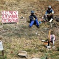 File photo: Casual workers display posters advertising their skills at an intersection in Kempton Park, near Johannesburg, South Africa, 1 October 2020. Reuters/Siphiwe Sibeko/File Photo