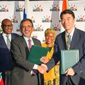 Source: IDC. Bank of China chief executive officer, Longjian Chen seen here with SA's minister of trade and industry, Ebrahim Patel signing in the new framework agreement.