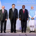 Source: Brazil's President Luiz Inacio Lula da Silva, China's President Xi Jinping, South Africa's President Cyril Ramaphosa, India's Prime Minister Narendra Modi and Russia's Foreign Minister Sergei Lavrov pose during Brics summit in Johannesburg, South Africa.
