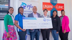 Source: Supplied. Pfizer and Unjani team with Sister Happiness.