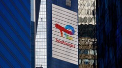 The logo of French oil and gas company TotalEnergies is seen at the company's headquarters skyscraper in the financial and business district of La Defense, near Paris, 14 September 2023. Source: Reuters/Gonzalo Fuentes
