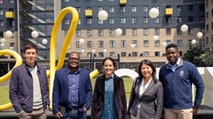 Source: Supplied. Carel Kleynhans, chief executive officer of Divercity; Kushinga Kambarami, green building consultant, IFC; Lenore Cairncross, green building lead for Africa, IFC; Diep Nguyen-van Houtte, senior manager for climate business at IFC; and Richard Dube, investment associate, Divercity.