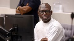 Former Central African Republic militia leader Maxime Jeoffroy Eli Mokom Gawaka attends the International Criminal Court hearings to determine the exact charges it will bring against him, in The Hague, Netherlands, August 22, 2023. REUTERS/Piroschka van de Wouw/Pool/File Photo