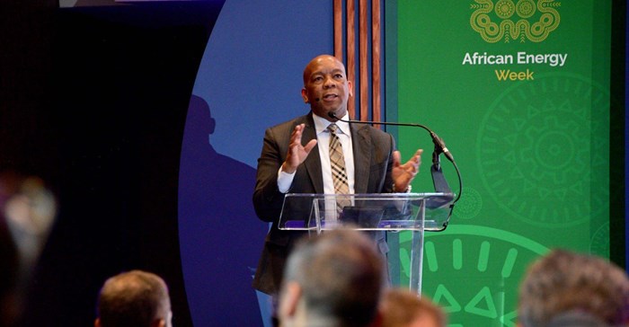 Dr Kgosientsho Ramokgopa speaking at Africa Energy Week.