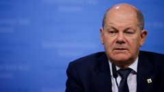 German Chancellor Olaf Scholz attends a press conference on the day of a European Union leaders summit in Brussels. Source: Reuters/Johanna Geron