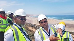 Mark Caruso when he was still executive at Mineral Commodities with Minister of Mineral and Energy Resources Gwede Mantashe in February 2019. Caruso is pursuing defamation claims against environmental activists. Archive photo: DMR