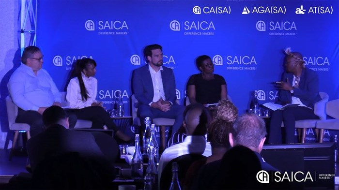 Khaya Sithole facilitating a panel discussion at SAICA’s inaugural Climate Change Conference.