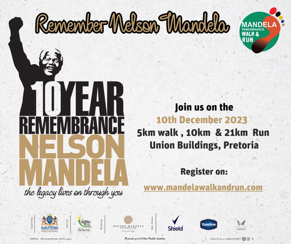 Mandela Remembrance Walk & Run to mark 10 years since Madiba's passing this year
