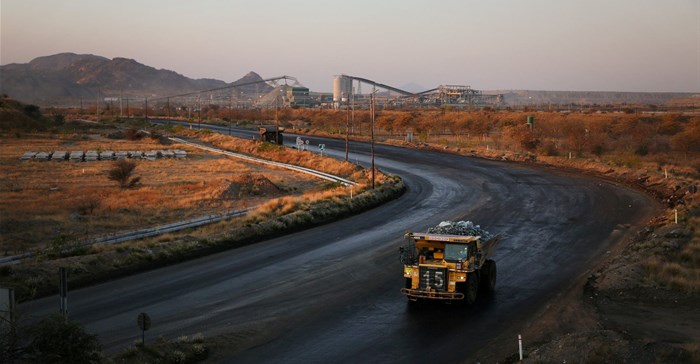 A haul truck is seen at the Mogalakwena platinum mine in Mokopane. Source: Reuters/Siphiwe Sibeko