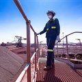 An Anglo American employee at the Kumba Iron Ore mine. Anglo signed an MOU with Swedish H2 Green Steel in April to use products from Kumba.