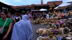 Tourists and locals visit a market in the Medina in Marrakech, following last month's deadly earthquake, Morocco. Source: Reuters/Susana Vera
