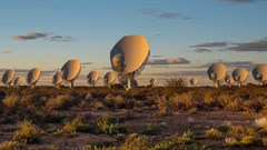 The team used the sensitive MeerKAT radio telescope, located near Carnarvon in the Northern Cape Karoo. Source: SARAO