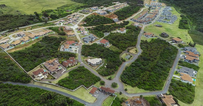 Aerial view of the Coral Beach estate.