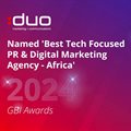 DUO selected 'Best Tech Focused PR & Digital Marketing Agency – Africa' at GBI Awards