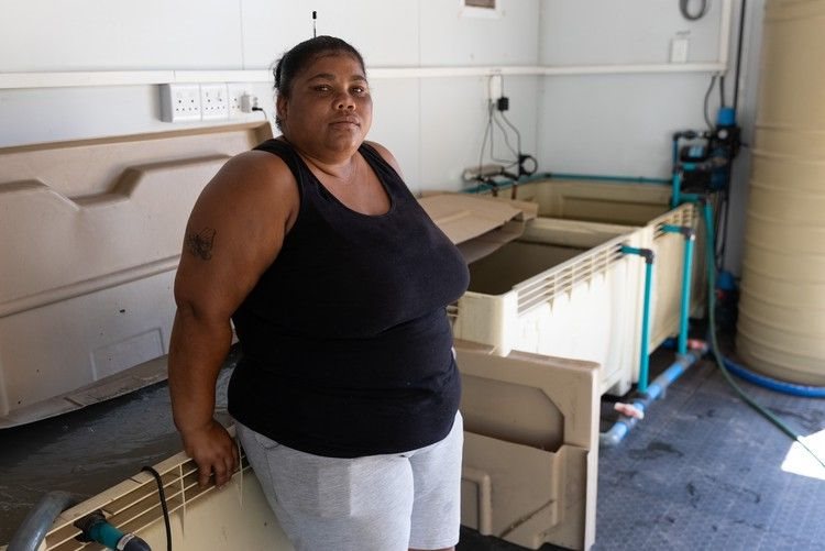 The laundry is run by Taryn Faro. It contains two washing machines and three large bins which are used to treat the water.