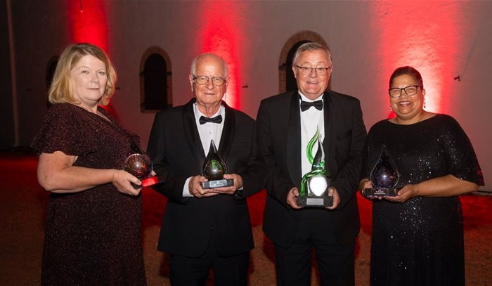 Award recipients Cathy Marston, Dawid Saayman, Tim Hutchinson, and Ilse Ruthford