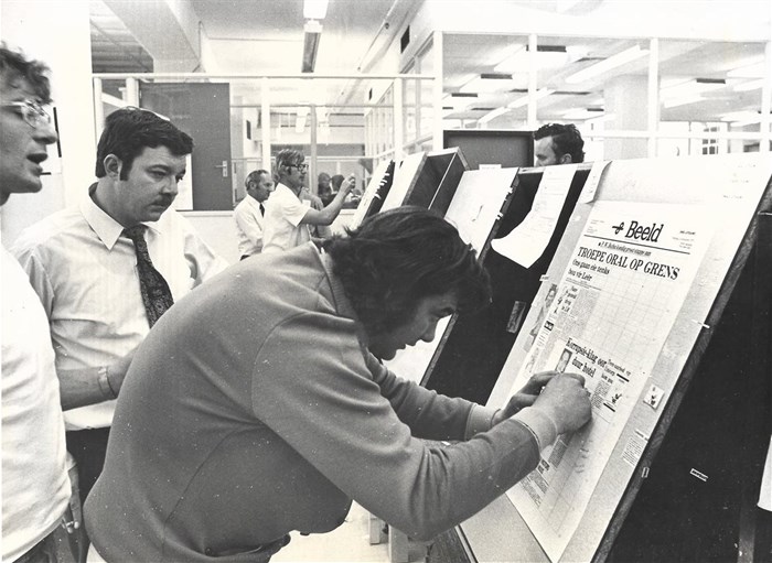 Image supplied. The debut issue of Beeld in the making