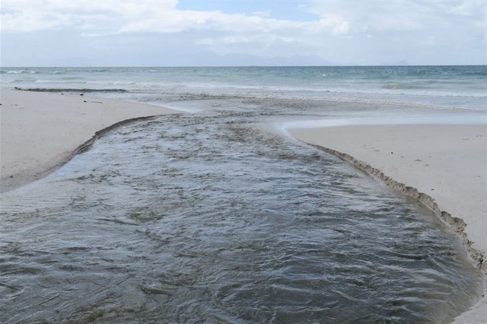 This is the outlet from the Cape Flats wastewater treatment works into False Bay.