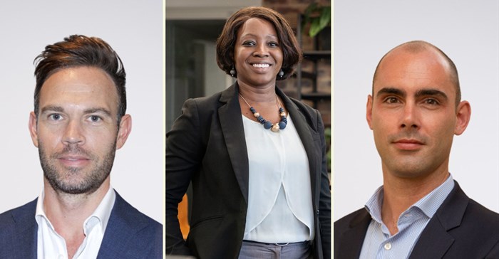 Source: Supplied. Paul Calvey, partner and market leader, Oliver Wyman South Africa; Sandra Villars, partner, financial services, Oliver Wyman South Africa; and Pierre Romagny, partner, financial services, Oliver Wyman South Africa.