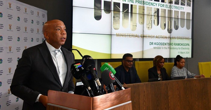 The Minister in the Presidency responsible for Electricity briefed the media on the Energy Action Plan