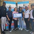 Image: Dheshan Naidoo (Michelin), Elmarie Roberts (Michelin HR Director), Jenny Taylor (Edu Fun), Sandra Gutura (Michelin), Thobeka Pule (Michelin) and Alecia Modise (Michelin)