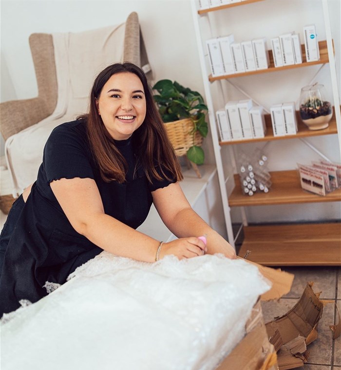 Keiren Faurie, winner of the Vitaderm Salon-in-a-Box competition. Image supplied