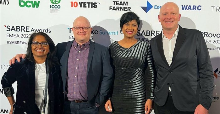 Source: © Modern Marketing Kalay Maistry and Dustin Chick, Razor PR, Nevashnee Naicker, Anglo American, and Ryan Woor, M&C Saatchi Talk at the 2023 Sabre EMEA Awards