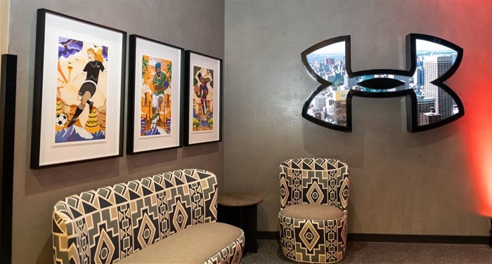 Local illustration artist, Sinenhlanhla Chauke's three hand-drawn illustrations add a touch of local flavour to the store's interior and showcases South Africa's rich culture and heritage through sport (Image supplied)