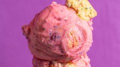 Game’s 54th birthday celebration with Paul's Homemade Ice Cream’s Strawberry Birthday Cake