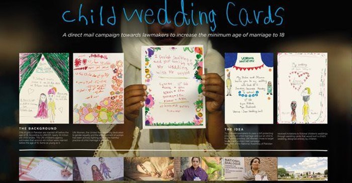 Source: © The Caples Awards The Lions Health Grand Prix for Good has been awarded to Impact BBDO, Dubai, UAE for Child Wedding Cards for its client, UN Women