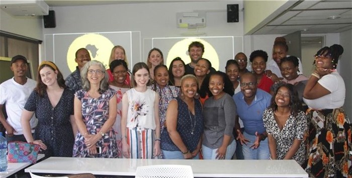 The Child Language Development node research project team led by Node Manager and Principal Investigator, Prof Heather Brookes (front row,3rd from left).