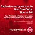 Absa announces exclusive collaboration for iconic rock group Goo Goo Dolls SA Tour