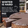 Treat yourself to chocolate cake and coffee for only R65!