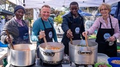 Nosh Food Rescue volunteers at HTA School of Culinary Art in Randburg