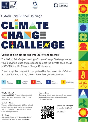 Oxford Sa&#239;d and Burjeel Holdings collaborate to launch the global Climate Change Challenge