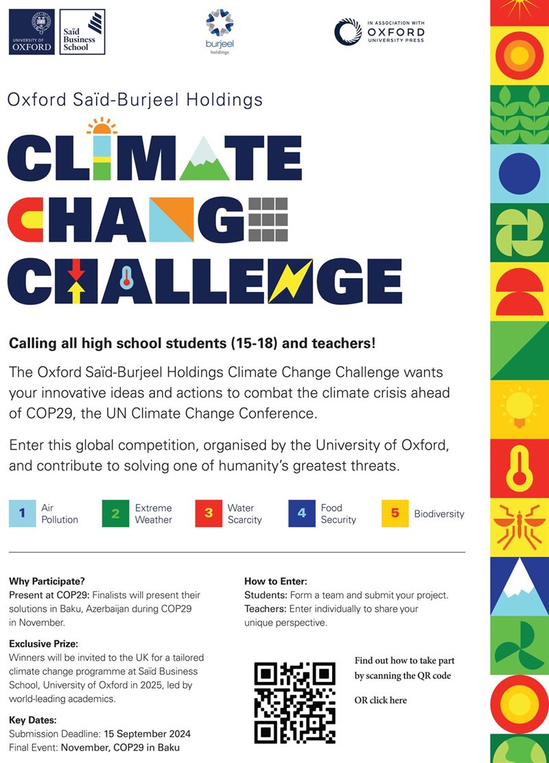 Oxford Sa&#239;d and Burjeel Holdings collaborate to launch the global Climate Change Challenge