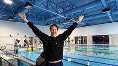 Norwegian swimmer Henrik Christiansen is the Muffin Man. Source: Supplied.