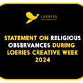 Statement on Yom Kippur and Loeries Creative Week 2024