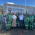 Source: Supplied. Western Cape Minister of Health and Wellness, Mireille Wenger, cuts the ribbon for the new Villiersdorp Ambulance Station. With her is Overberg District Mayor, Ald Sakkie Franken, chairperson of the standing committee for health and wellness Memory Booysen, member Duwayne Jacobs, EMS director Craig Wylie and EMS staff.