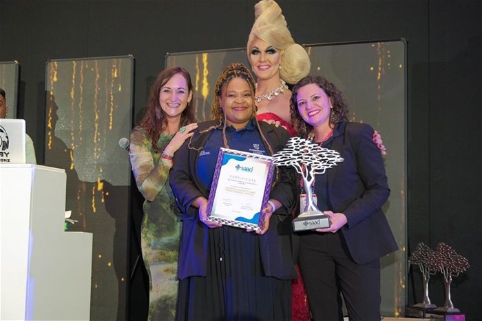 From the left: Ansu Colditz, SAACI Western Cape committee chairperson and MC for the Enkula Awards, Cathy Specific, Thaania Mbali, CECO Senior coordinator, Conferences and Business Events, Madeleine Mitchell, CECO's division head