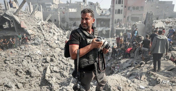 Palestinian AFP photojournalist Mahmud Hams was awarded the Visa d’Or News prize for his coverage of the conflict in Gaza (Image supplied)
