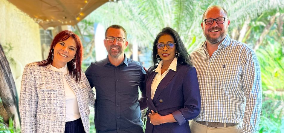 Everlytic's executive head of sales and marketing, Louise Krog; CEO, Zane Green; head of channel sales, Zuraida Smail; and head of development and infrastructure, Hendrik Meyburgh, enjoy the Business Partner Connect Event.