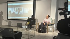 Steve Babaeko, Tsiletso Rangaka and Andrea Quaye on the stage. Source: Karabo Ledwaba.