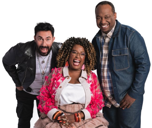 The How Hard Can It Be? segment will give listeners the chance to step into Jacaranda FM’s (l to r) Martin Bester, Philicity Reeken and Xola Ntingsha’s shoes and their radio show, Breakfast with Martin Bester (Image supplied)