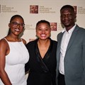2024 Äänit Prize winners Chido Dzinotyiwei (left) and Ismail Dumutu (right) with Judy Sikuza, CEO of the Mandela Rhodes Foundation (middle) (Image supplied)