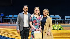 Left to right: Suvern Moodley - eco consult business development at Schneider Electric, Ruth-Anne Wright - Schneider Electric Automation Student Award recipient, and Modlay Davids - Modlay Davids, talent acquisition specialist at Schneider Electric (Image supplied)