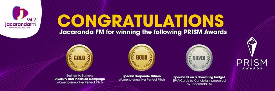 Jacaranda FM bags 3 awards at the 2024 Prism Awards ceremony in Cape Town