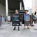 Cybersecurity company Surfshark’s Naked People campaign in London raised awareness about social media security practices and the exploitation of user data (Image supplied)