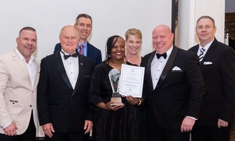 Food and Beverage Award overall winner was Road Lodge Pietermaritzburg. Pictured are: Morne Bester, general manager: Operations, Tony Balabanoff, divisional director: Operations; Ross Phinn, divisional director: Operations; Sinazo Mazantsana, general manager at Road Lodge Pietermaritzburg; Andrea Anderson, general ganager: Operations; Trevor Boyd, general manager: F&B Operations; and Stephan Janse van Rensburg, divisional director: Operations